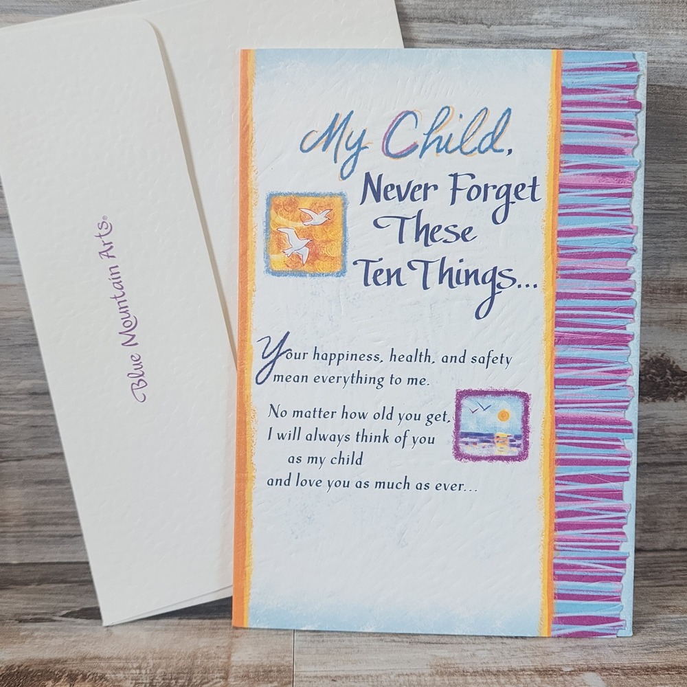 Blue Mountain Arts Greeting Card My Child Never Forget Ten Things Barbara Cage